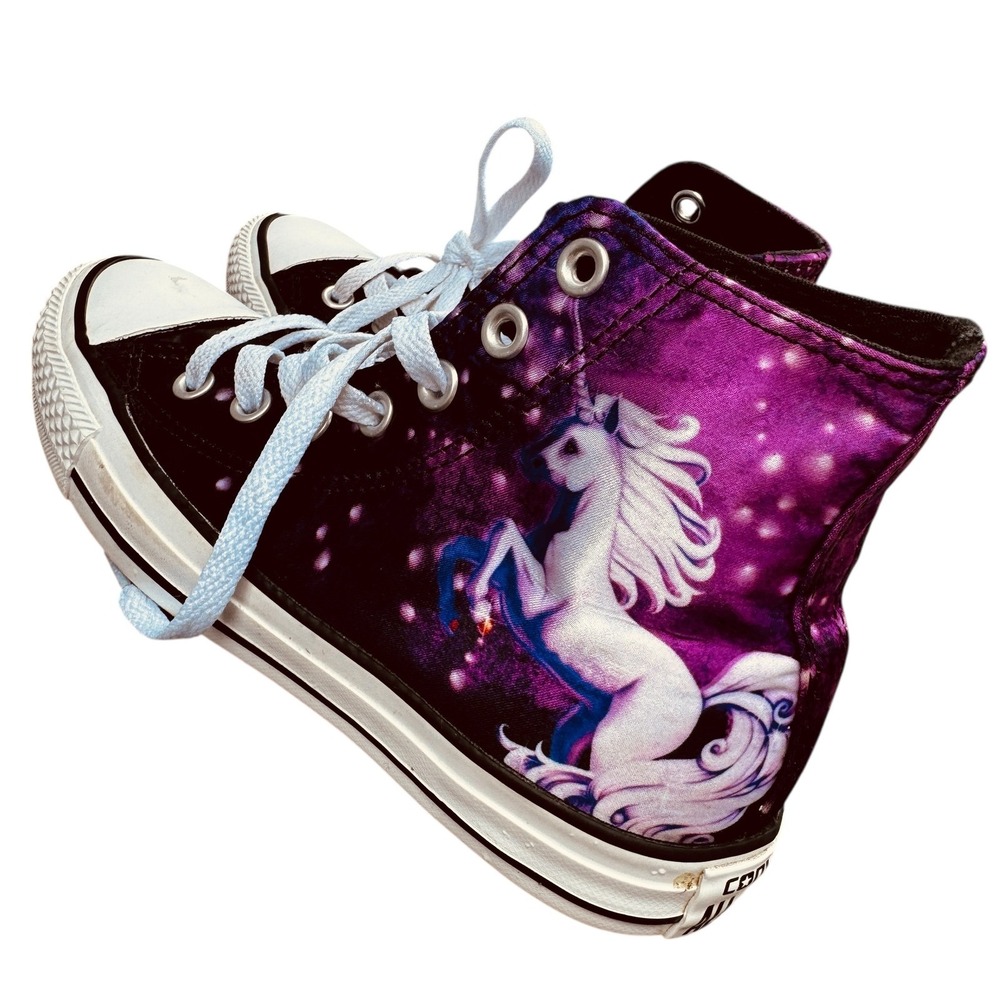 Converse All Star Unicorn High Top Sneakers Purple Black Mens Sz 4 Womens 6